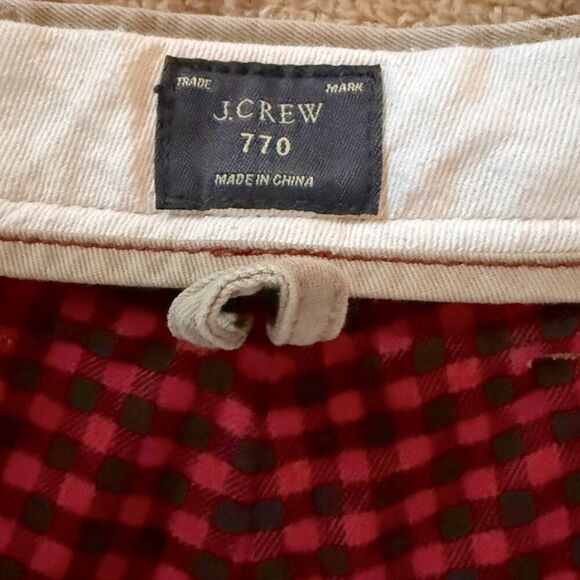 J. Crew 770 Khaki Chino pant w flannel lining 34 x 32 - Picture 4 of 11
